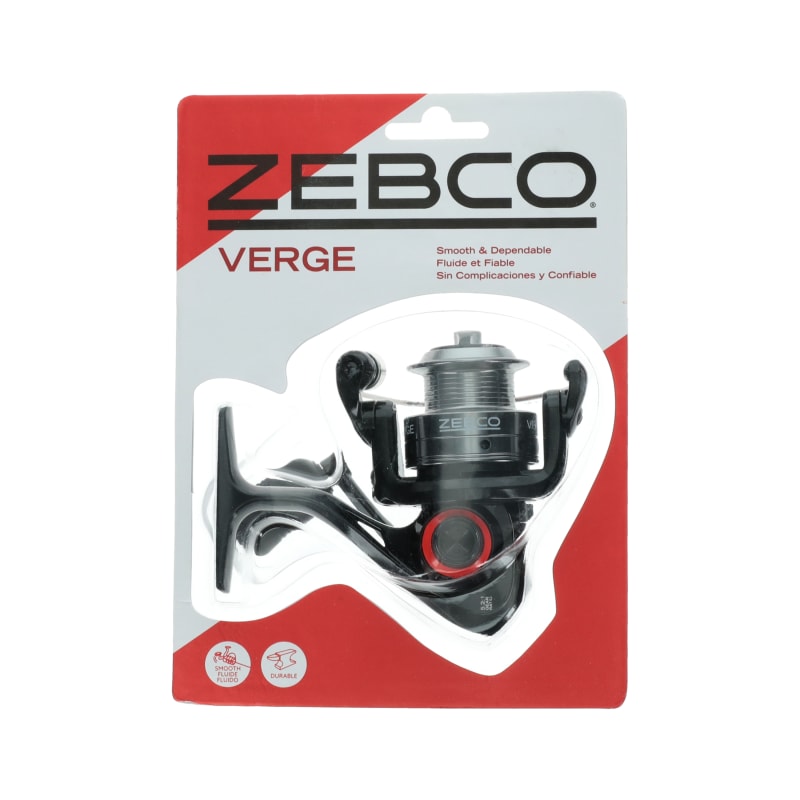 Zebco Verge Spinning Fishing Reel, Changeable Right- or Left-Hand Retrieve,  Pre-Spooled with Zebco Fishing Line, All-Metal Gears, TRU Balance Rotor