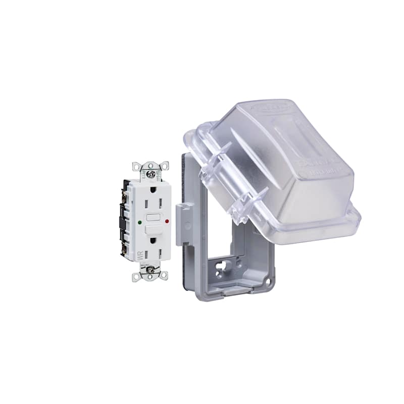 20 Amp Gfci Outlet Box Backyard Outdoor Electrical Outlet With Dual 20 AMP WRTR GFCI Receptac