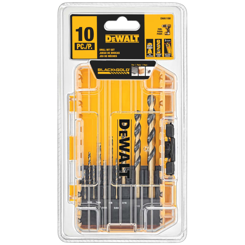 Dewalt black and gold drill bit set top