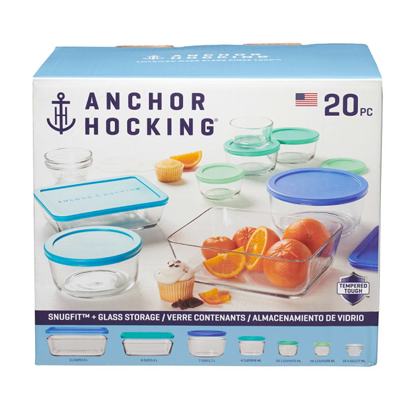 5 Anchor Hocking 1-Cup Round Food Storage Containers Colored glass W/Lids