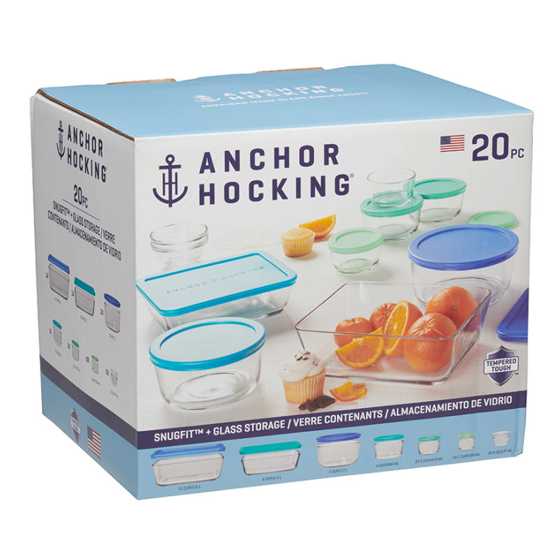 Anchor Hocking 20-Pc. Food Storage Set with Multi-color Lids