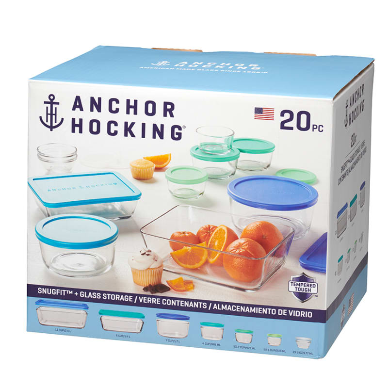 Anchor Hocking 30 pc. Glass Food Storage Set with SnugFit Lids - Clear