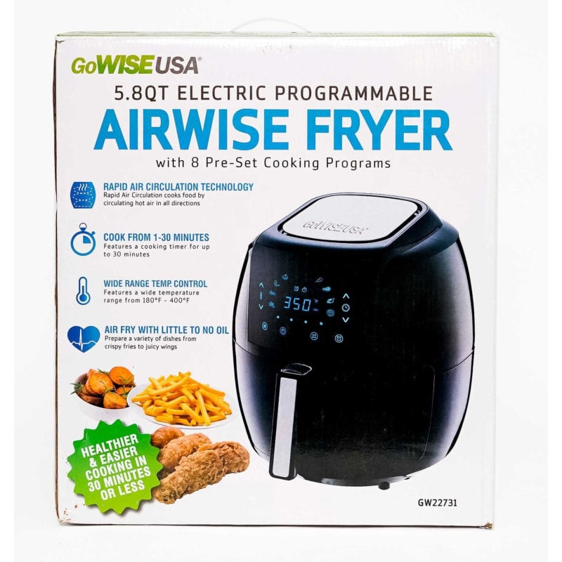 5.8 qt Black 8 in 1 Digital Programmable Air Fryer