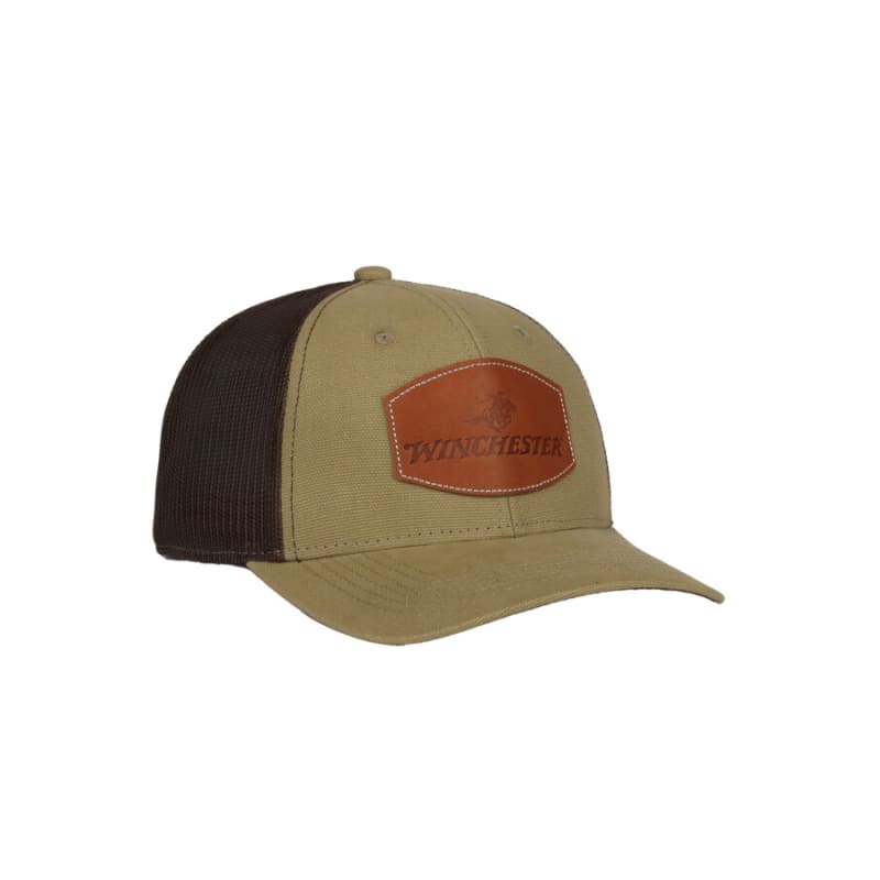 Khaki leather cap clearance