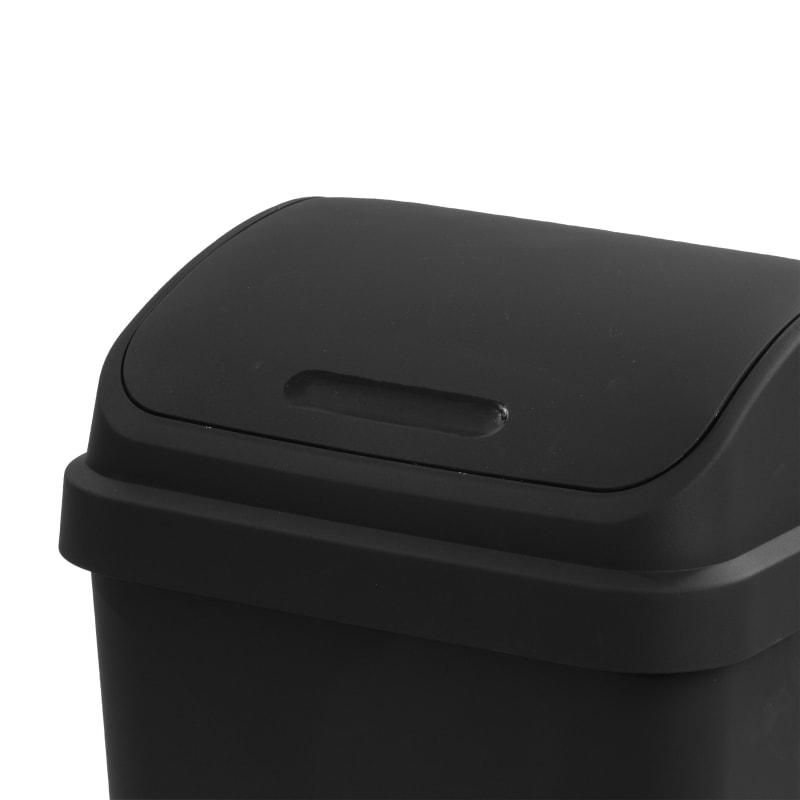 Sterilite - Black 13-Gallon Swing Top Wastebasket