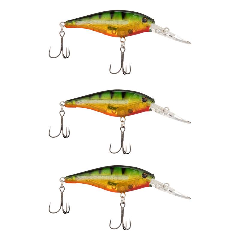 Flashy Perch Scented Flicker Shad Pro-Pack Crankbait - 3 Pk