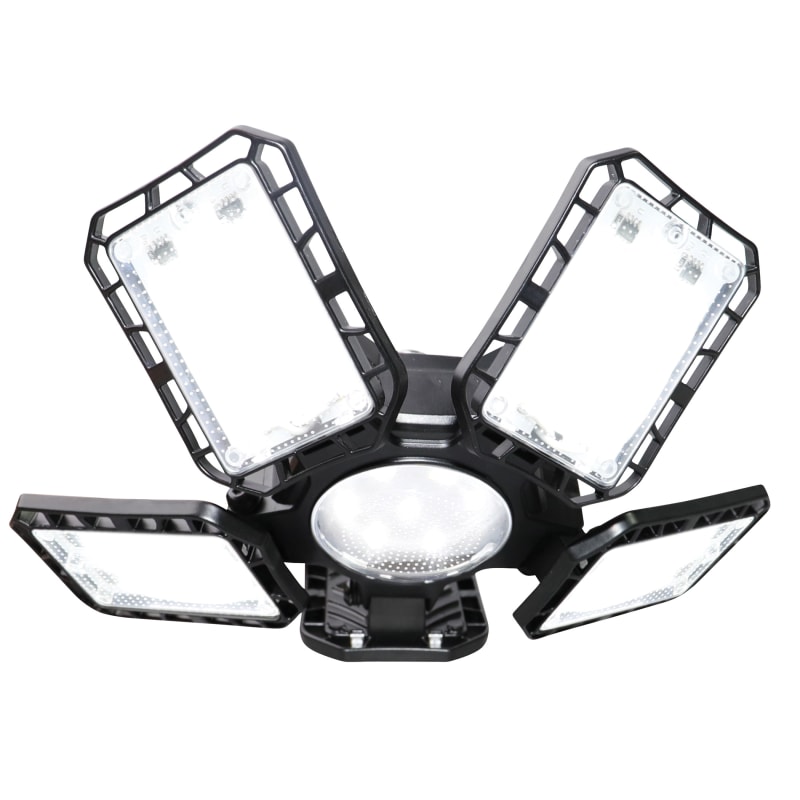 GT 8000 Lumen Adjustable 5 Panel LED Garage Light in Black by Fleet Farm