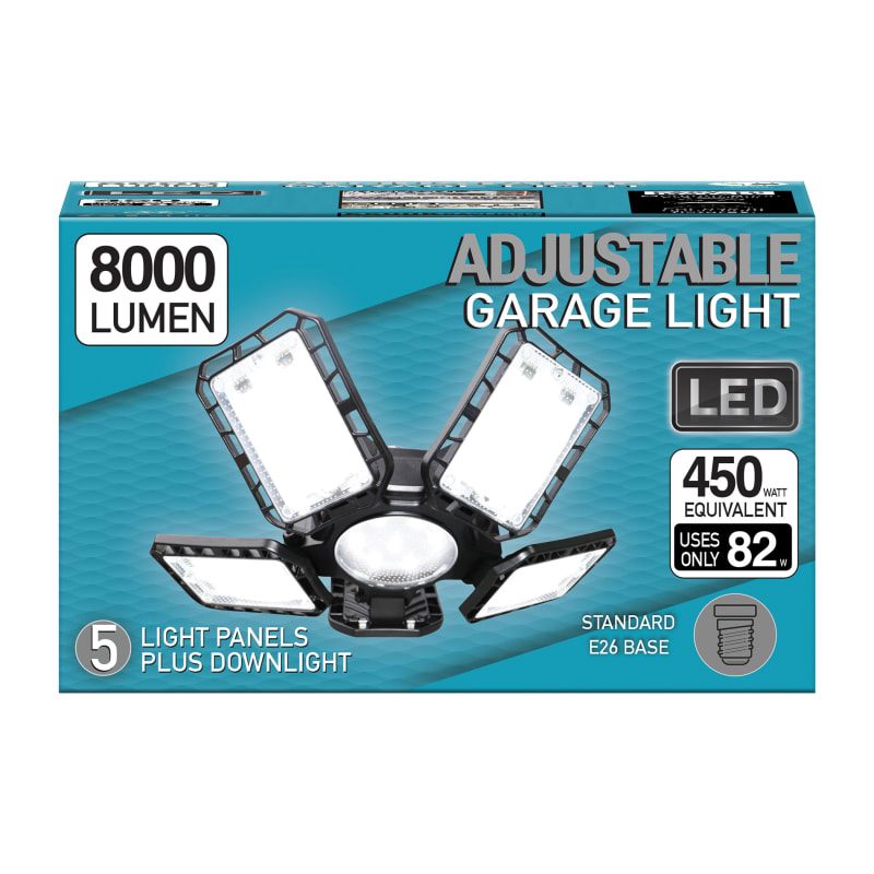 8000 Lumen Adjustable 5 Panel LED Garage Light by GT at Fleet Farm