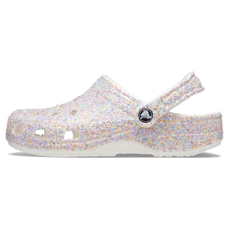 White glitter crocs top