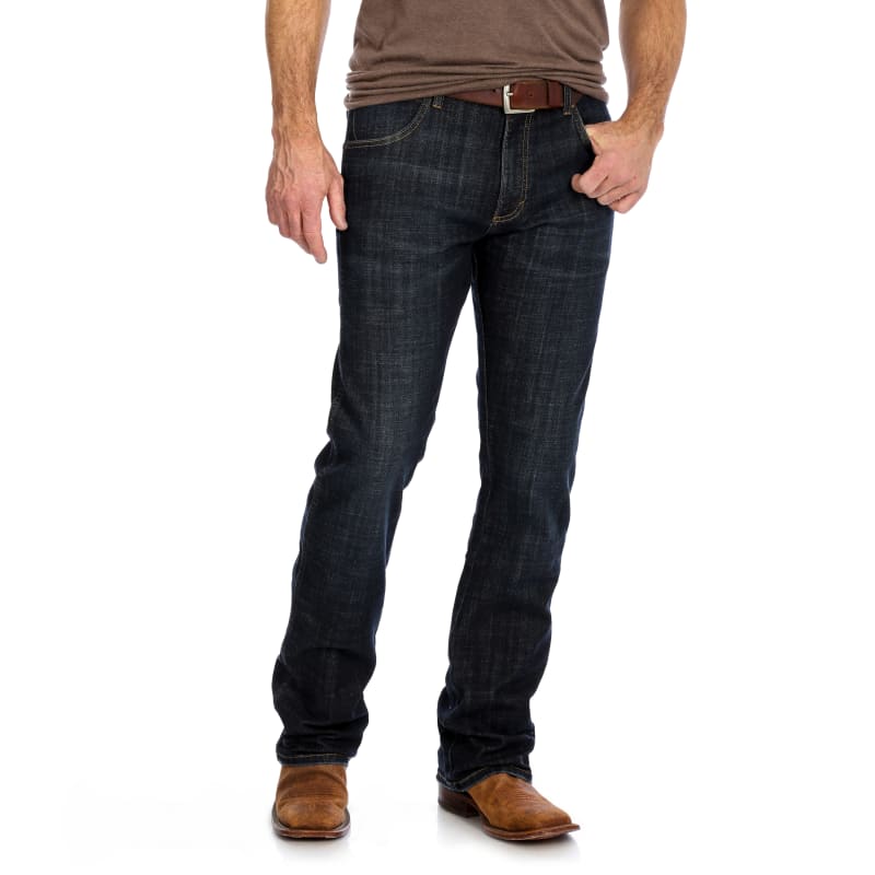 Men's wrangler black bootcut jeans hot sale
