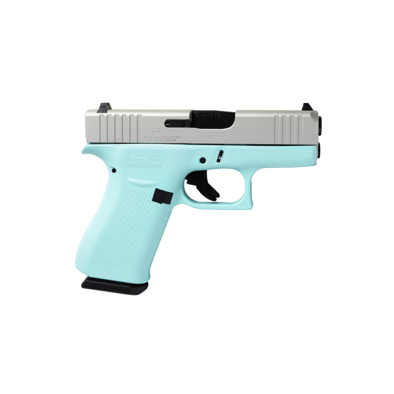 9mm Glock 43X Robin's Egg Blue/Silver 10-Round Pistol by Glock at