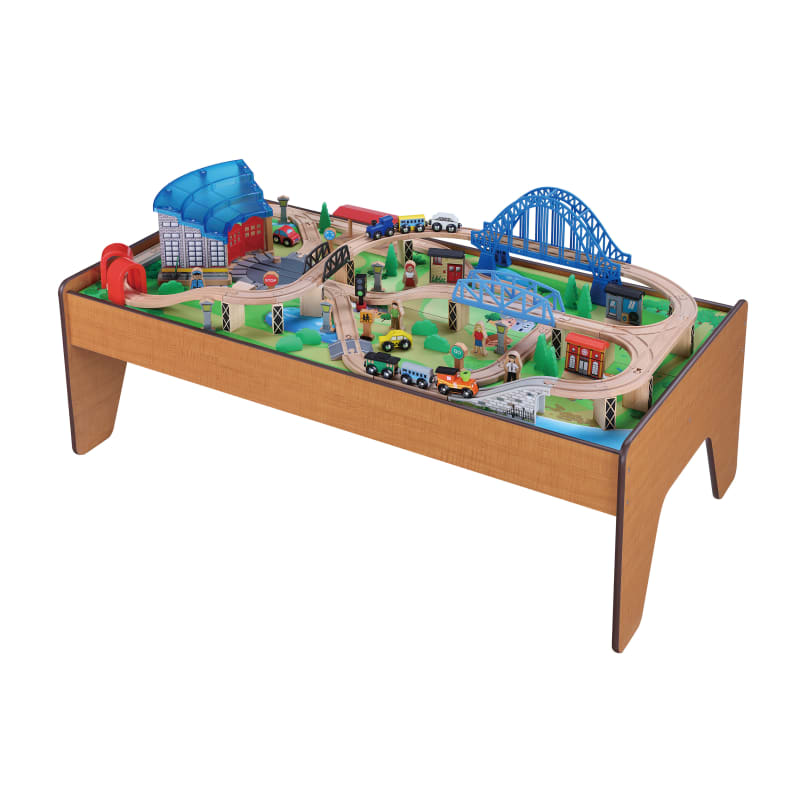 Classic train table with roundhouse online