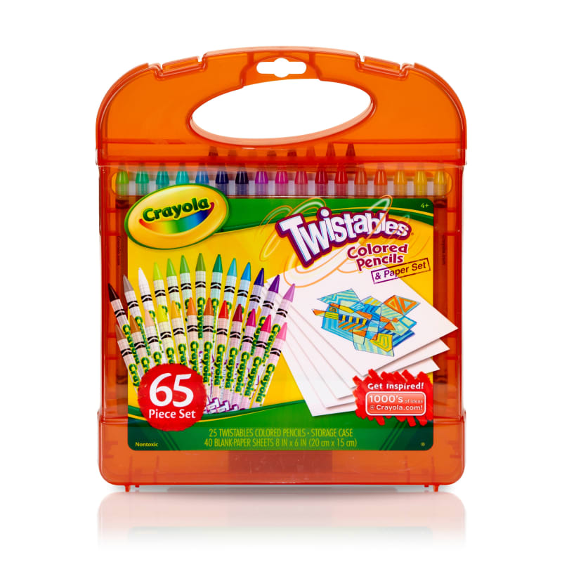 Crayola Twistable Colored Pencils & Paper Set, 65 Piece Set (25 Pencils, 40 Sheets)