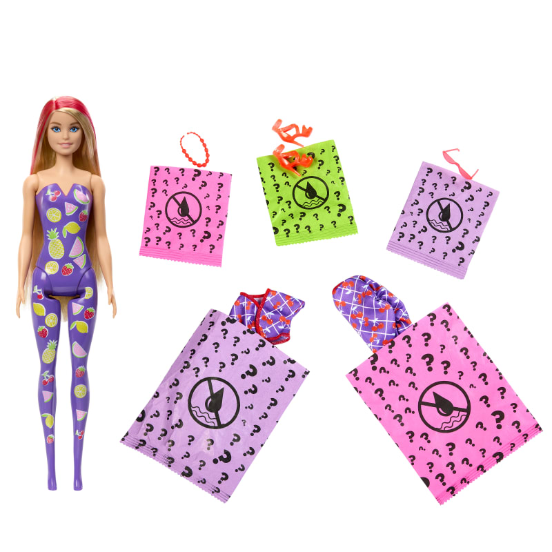 Barbie Color Reveal Doll Food Scented Series Set Mystery 7