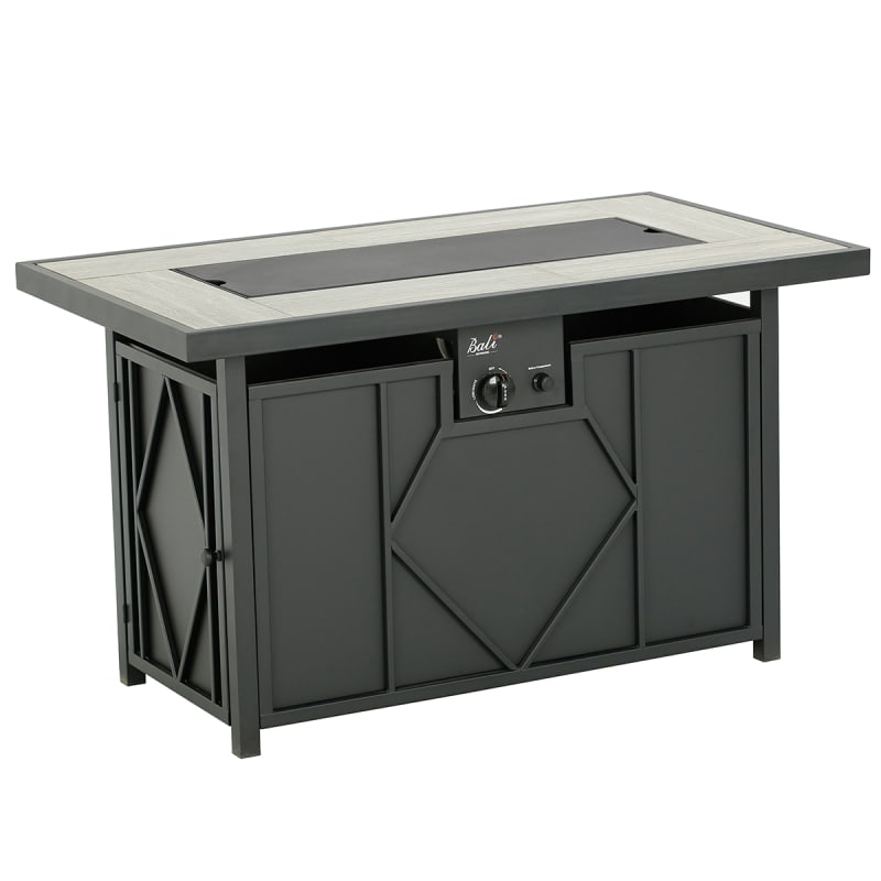 BALI OUTDOORS Fire Pit Table Propane Gas Firepit Rectangular Fire