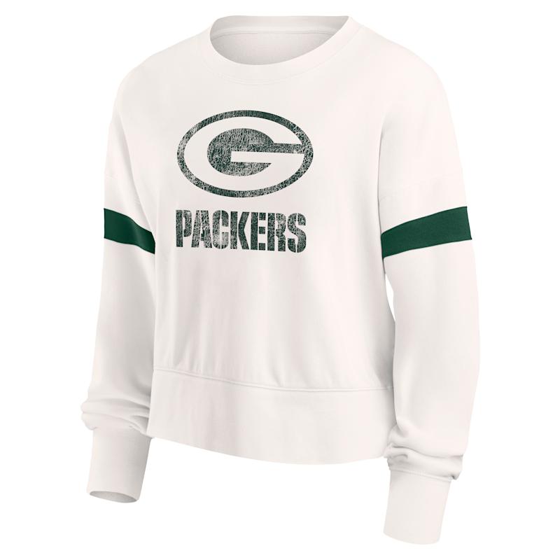 Ladies' Green Bay Packers Crew Neck Long Sleeve Fleece Sweatshirt