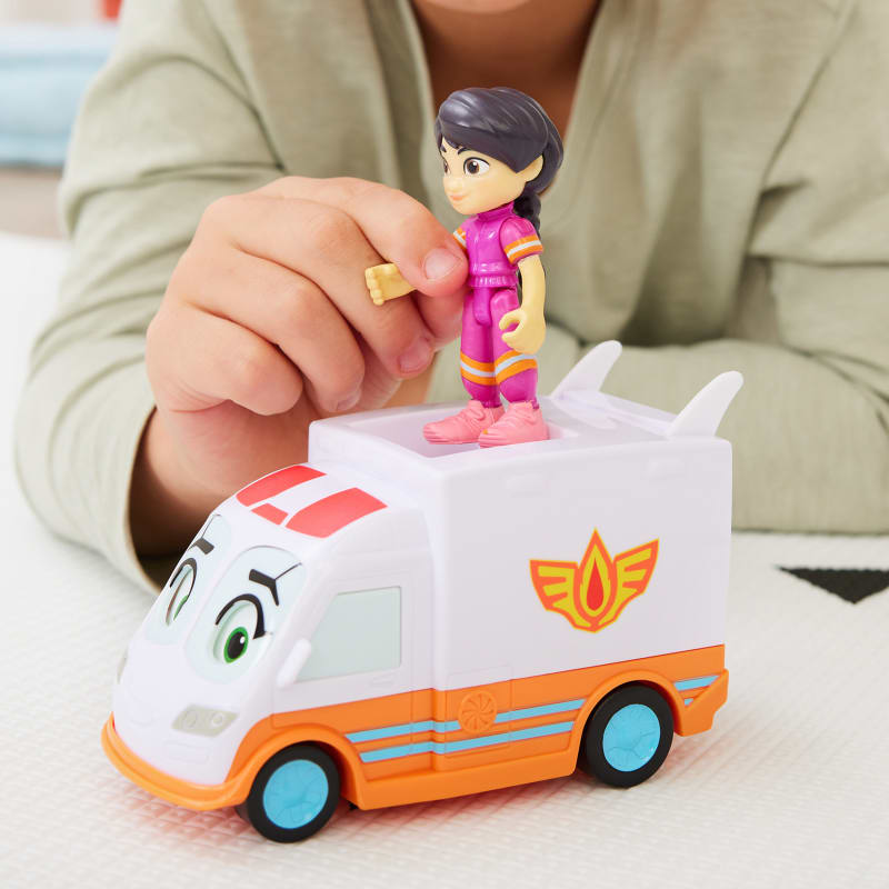 Disney Junior Firebuds, Violet and Axl Diecast Metal Ambulance Toy