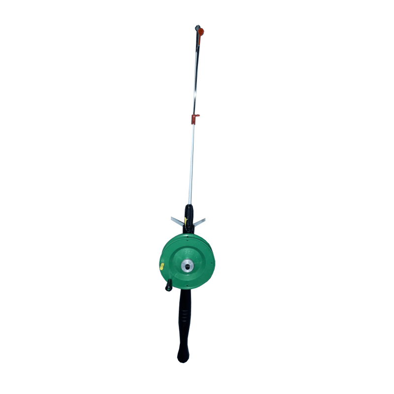 21 Schooley Ice Rod/Reel Combo w/ Line, Jig, Bobber, Stand, Made