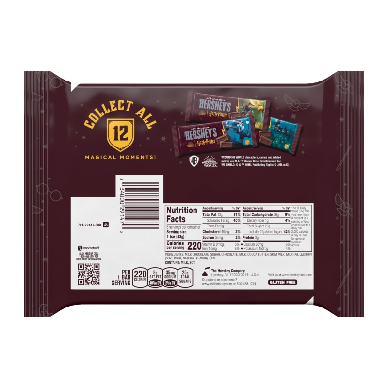 HERSHEY'S Milk Chocolate Candy Bar, 1.55 oz