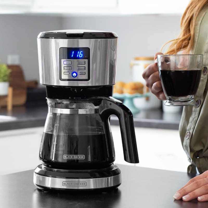 BLACK+DECKER 12-Cup* Programmable Coffeemaker, Black Stainless 