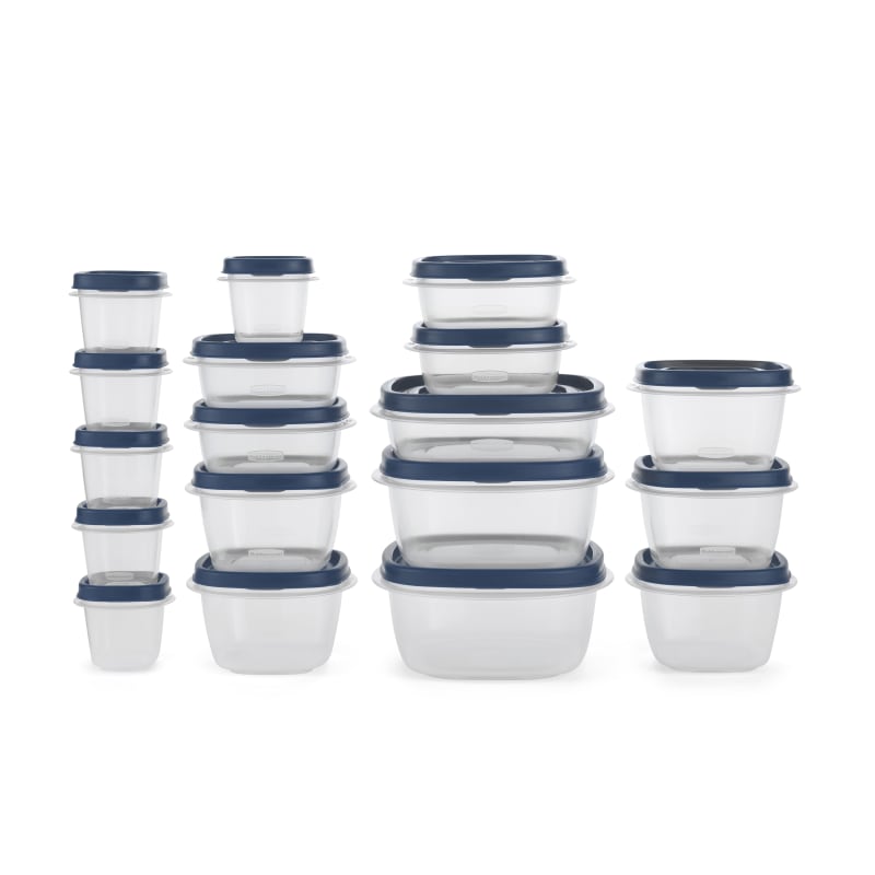 36 PC Food Storage Containers with Lid - Blue