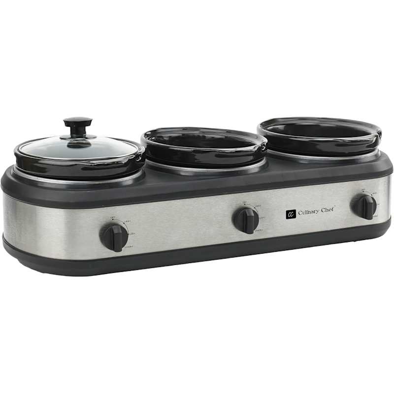 Frigidaire Stainless Steel Triple Slow Cooker (3 x 2.5 Quarts