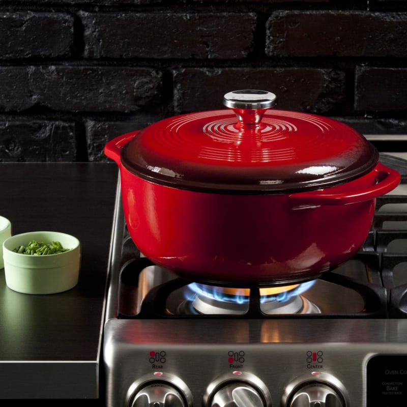 Qt Red Essential Enamel Cast Iron Dutch Oven by Lodge at Fleet