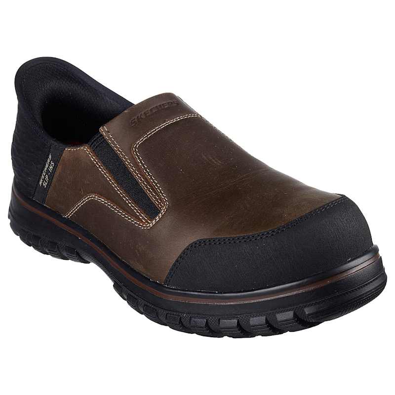 Men s Brown Slip ins Work McColl Loeman Shoes by Skechers For Work at Fleet Farm