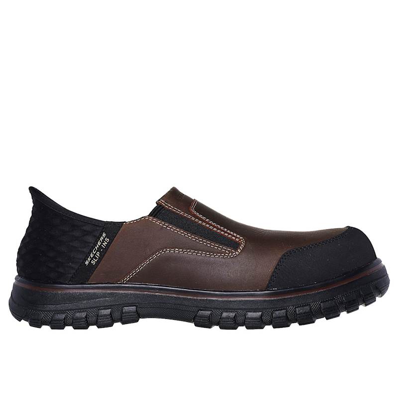 Men's Brown Slip-ins Work: McColl - Loeman Shoes by Skechers For