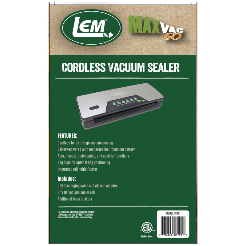 Lem MaxVac Go Cordless Vacuum Sealer