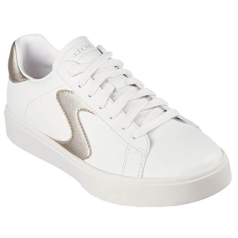 Skechers white and gold sales