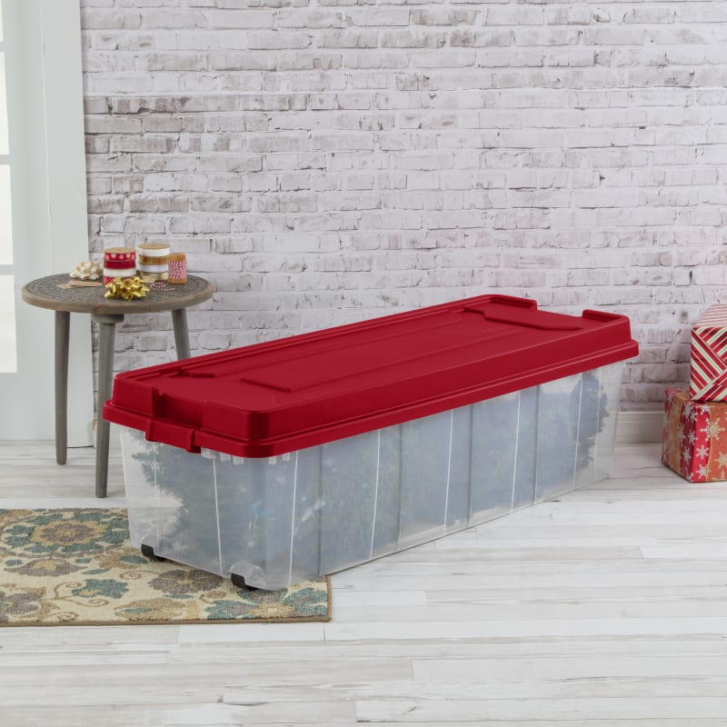 Christmas Tree Wheeled Storage Box by Sterilite at Fleet Farm