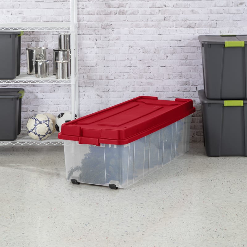 18 gal Red Holiday Storage Tote by Sterilite at Fleet Farm