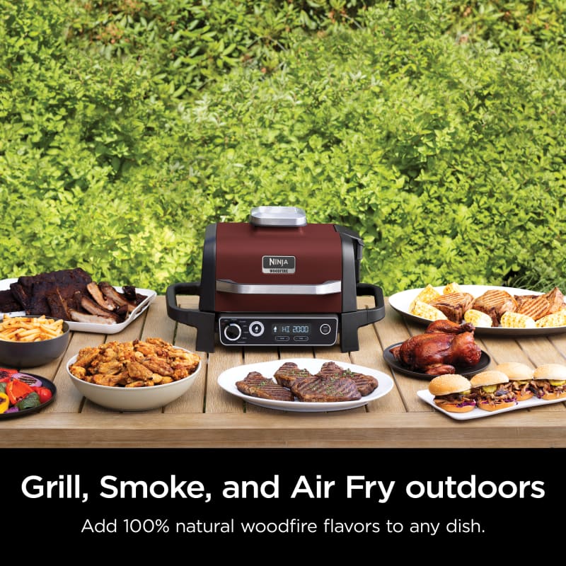 WOODFIRE: Discover the Ninja Woodfire Electric Pellet Smoker, a versatile  outdoor BBQ, grilling, baking, dehydrating, smoking, air frying, and