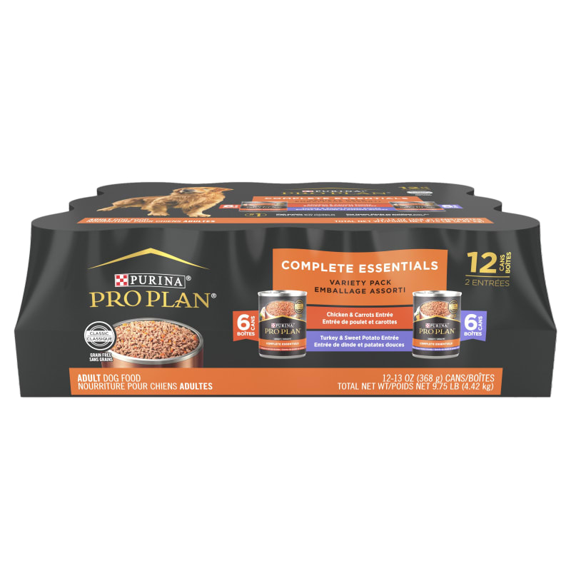 Purina Pro Plan Grain Free Pate Wet Dog Food Variety Pack, Savor Grain Free Chicken & Turkey - (12) 13 oz. Cans