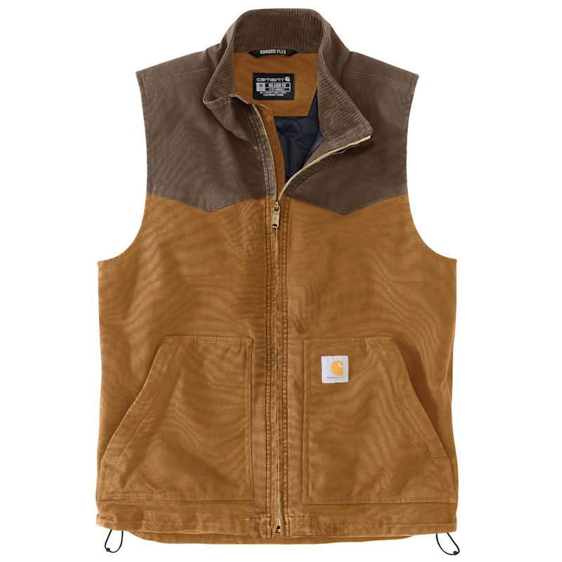 Men's Brown Montana Rugged Flex Relaxed Fit Duck Vest by Carhartt
