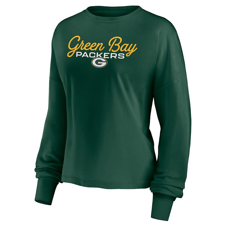 Women's Green Bay Packers Green Over The Top Fleece Sweatshirt by