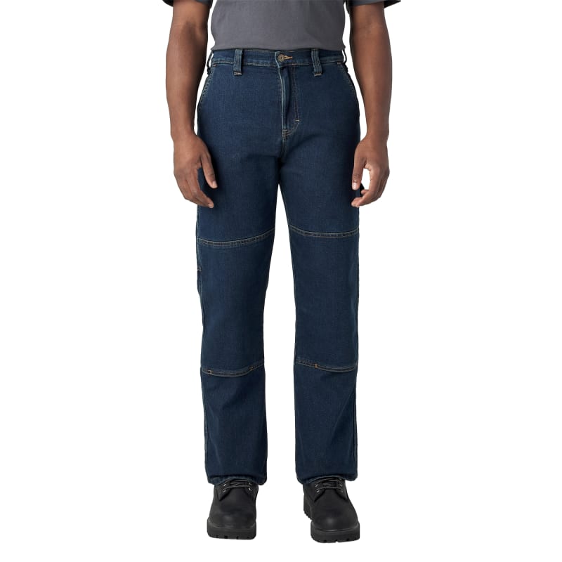 5 1/2 TUCKBARREL DENIM　27 Men's Flex Denim Dark Wash Double Knee Jeans by Dickies at Fleet Farm