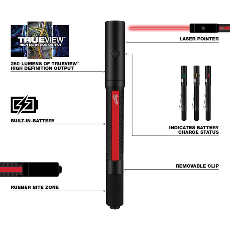 Lienel Penlight N°2 Rechargeable 250L Penlight w/ Laser by Milwaukee at Fleet Farm