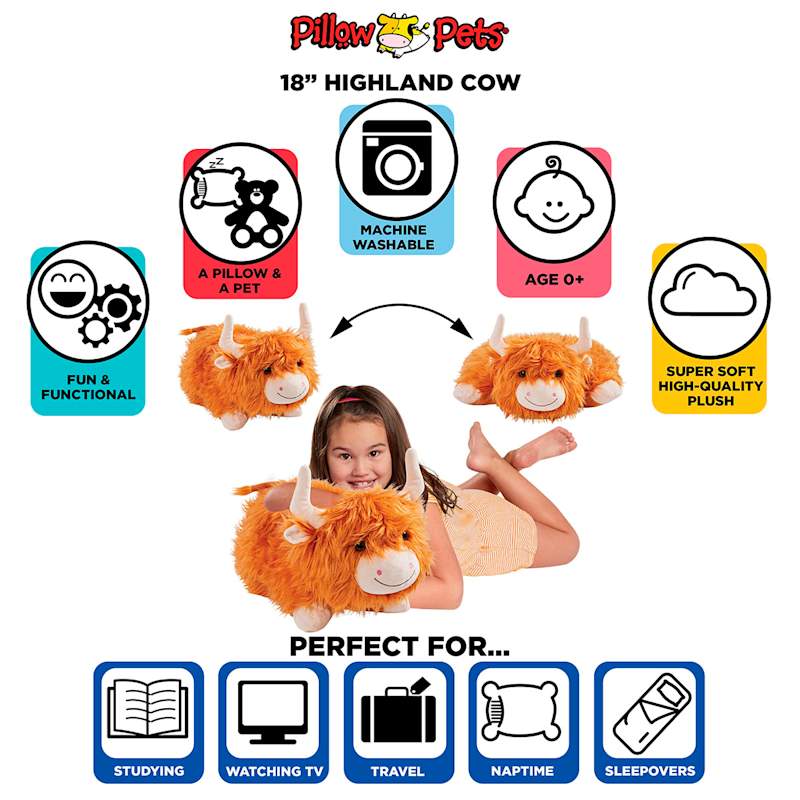 Highland cow pillow pet hotsell