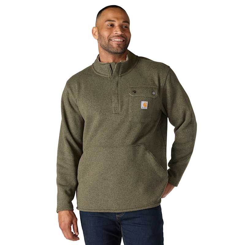 Men's Dusty Olive Midweight 1/4 Zip Fleece Sweater by Carhartt at
