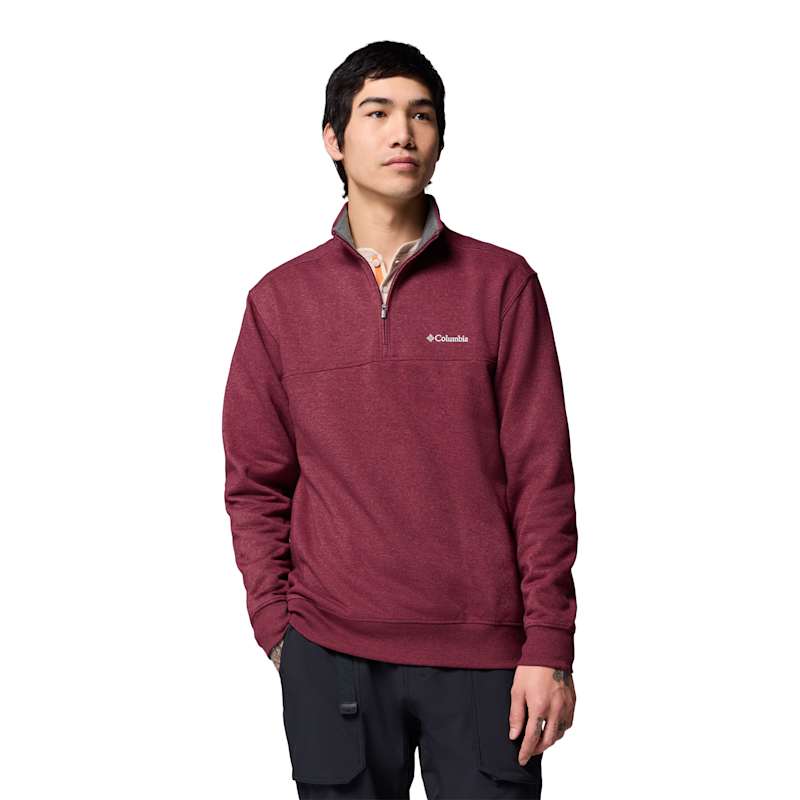 Men's Rich Wine Heather Hart Mountain II Half Zip Sweatshirt by