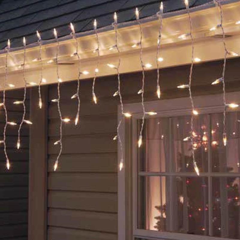 100 LED Icicle Style Staylit Traditional Glow Lights – Soft White
