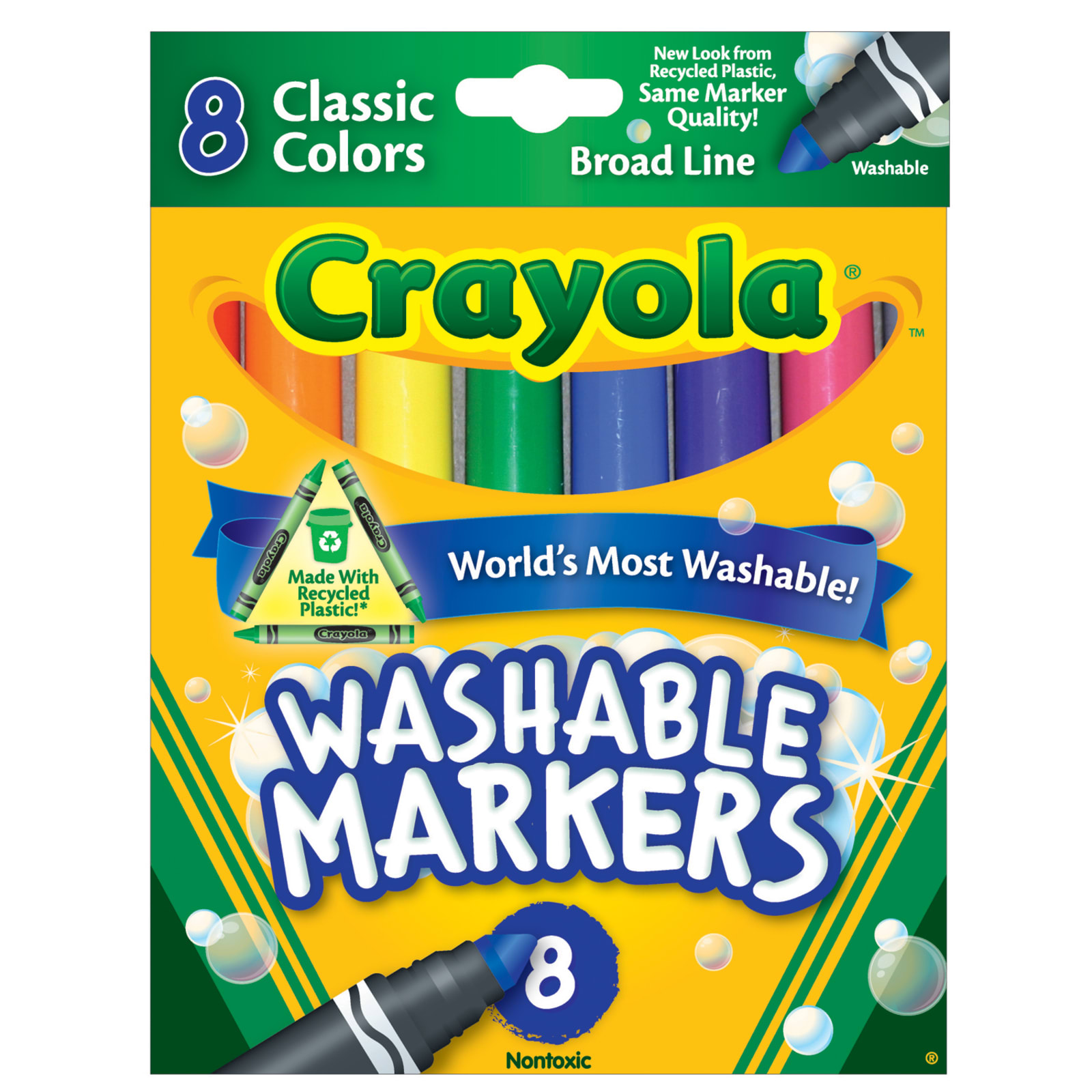 Ultra-Clean Washable Markers, Broad Line, 8 Count