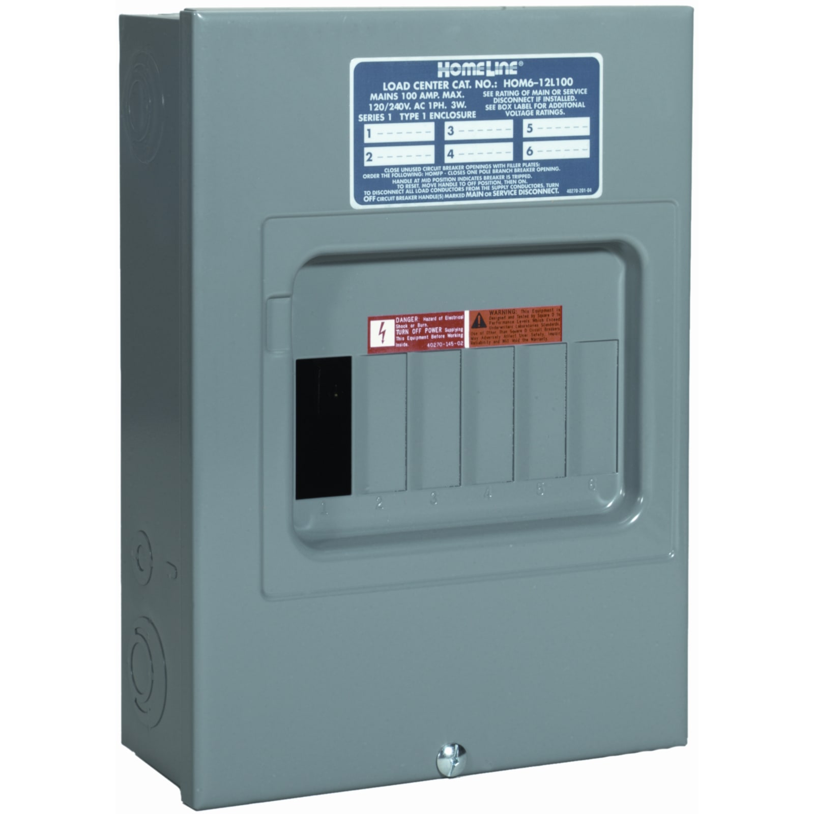 Square D Homeline Main Lug Panel - HOM612L100S by Square D at ...