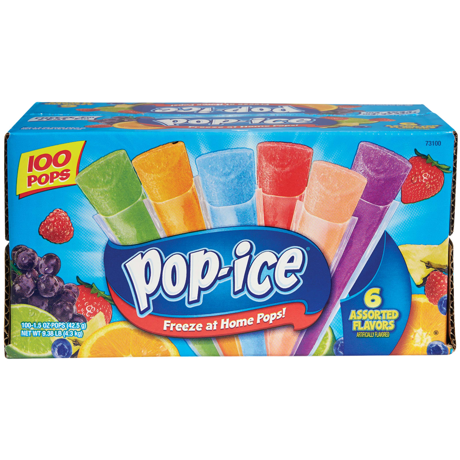 Pop Ice Freezer Pops Assorted Flavors in 100 Ct Box - Farm