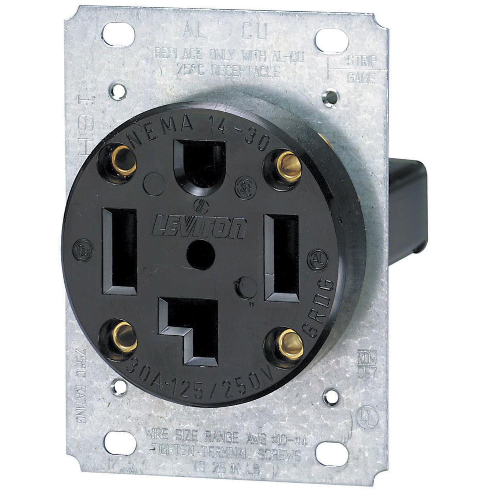 4-Wire Dryer Power Outlet - Black by Leviton at Fleet Farm