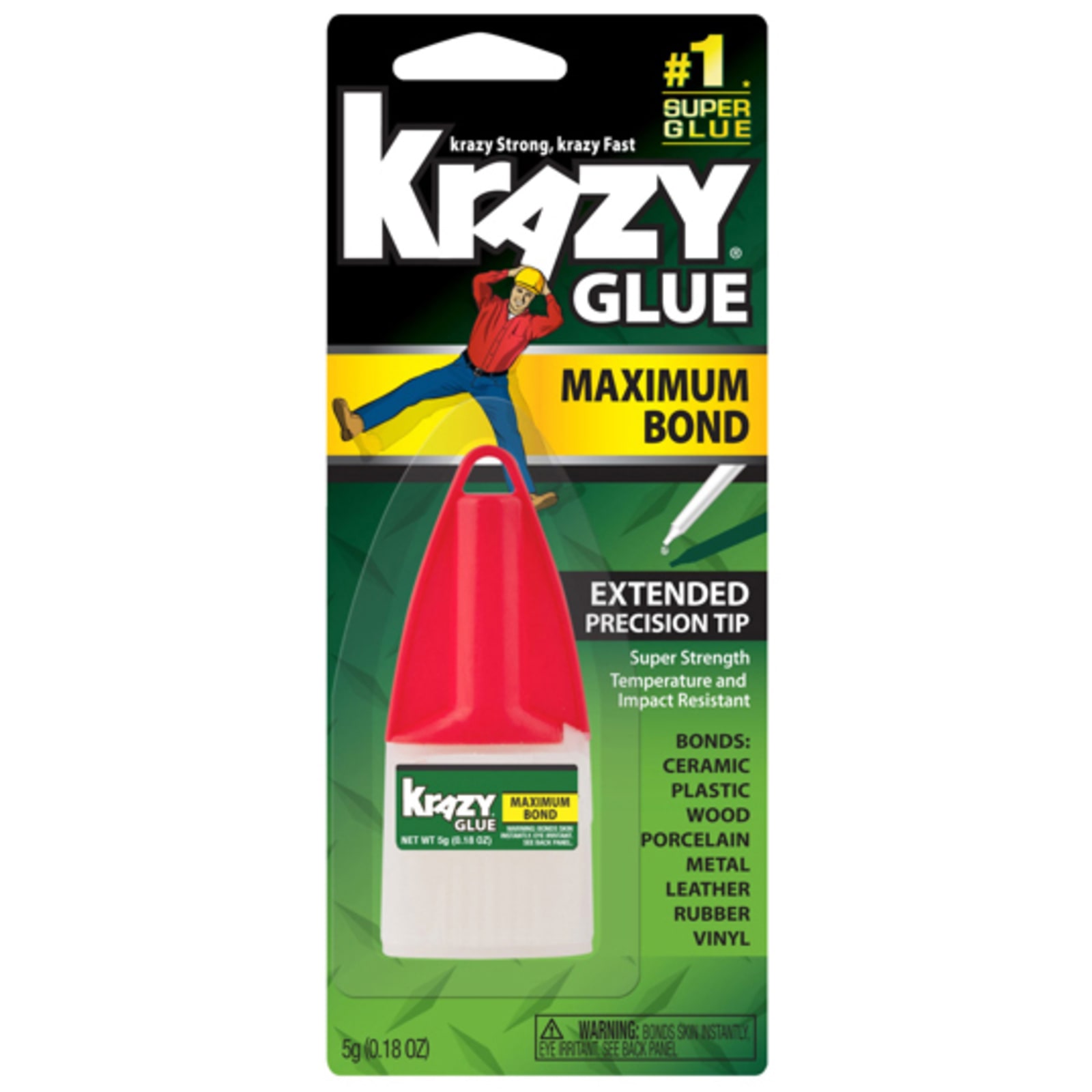 Krazy Glue KG48348MR Maximum Bond Glue with Extended Precision Tip, 5-Gram