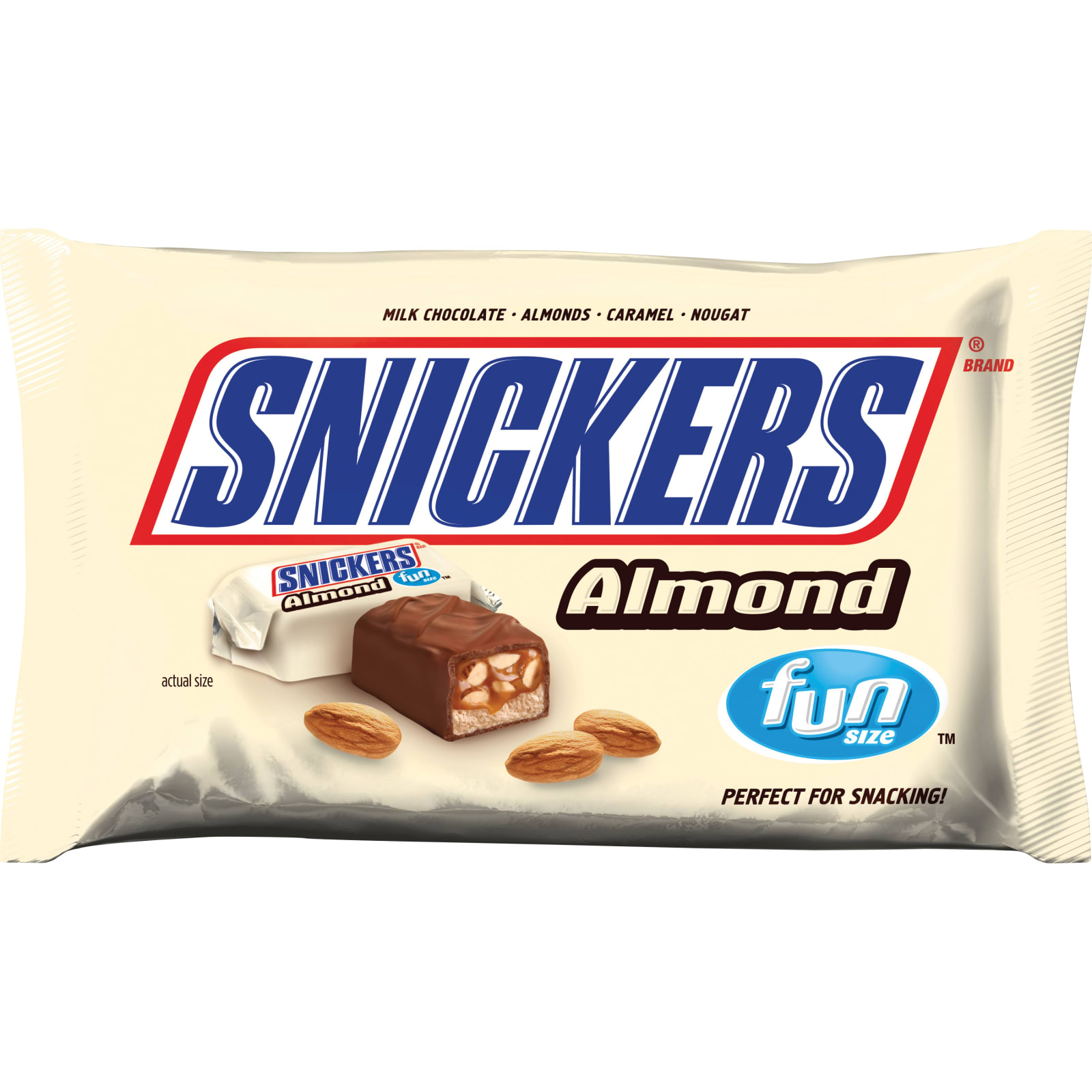 Snickers Fun Sizes Chocolate Caramel Candy Bars - Individually Wrapped Candy with Roasted Peanuts Nougat Caramel and Milk Chocolate 1 Pound