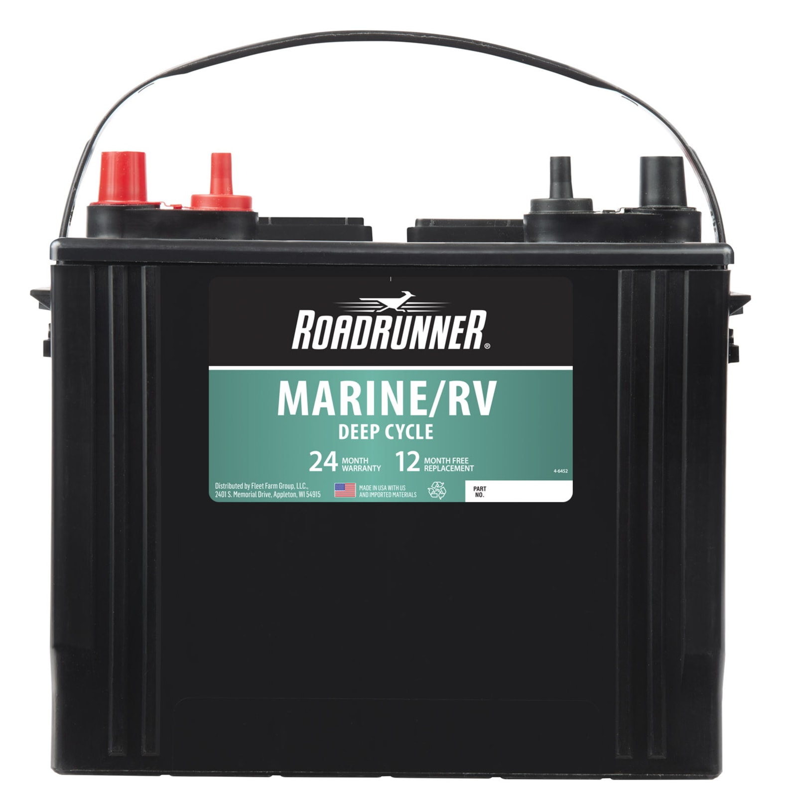 Marine RV Deep Cycle Battery Group 24 500 CCA by Road Runner
